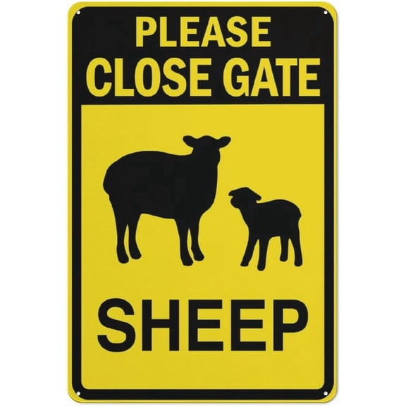 Please Close Gate Sheep Outdoor Safe Sign - 8"x12", UV Protected, Weatherproof - Farm, Ranch, Sheep Pasture, Rural Property Alert