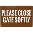 thumbnail image 1 of Please Close Gate Softly Warning Sign, Gate Security Metal Signs for Home Business Outdoor Indoor Road Yard Garage Street Wall Safety Caution Custom Decor 12 x 8 Inch, 1 of 4