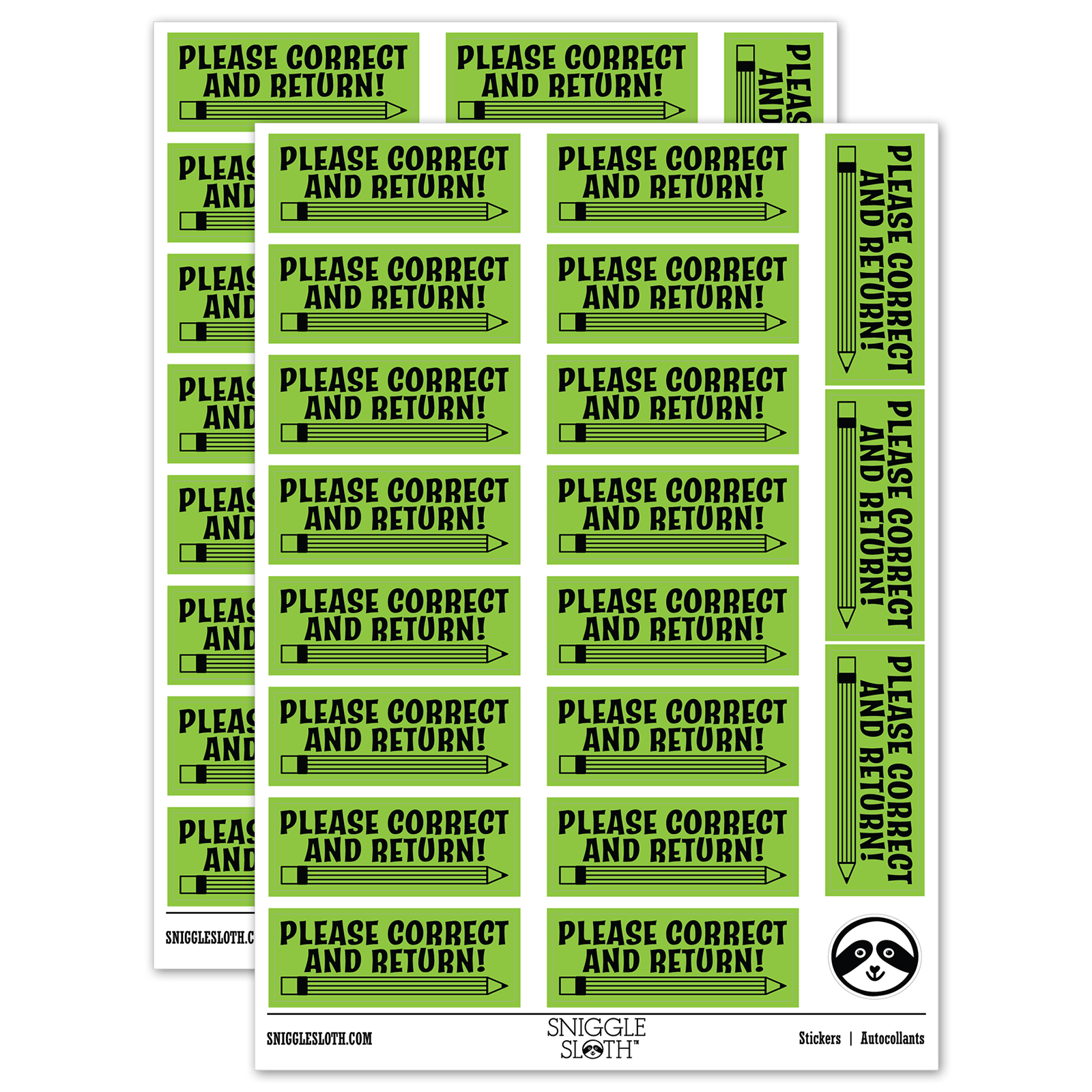 Correct Answer Sticker Please Correct and Return Pencil Teacher Student School Sticker Set ...