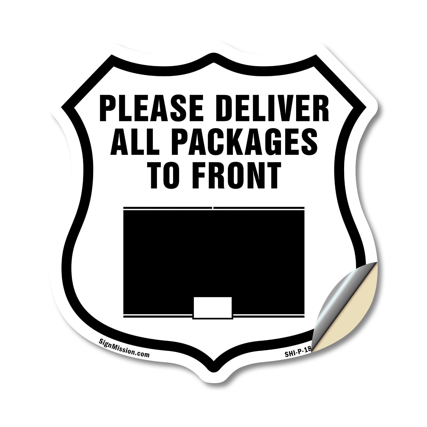 Please Deliver All Packages To Front (2 Pack) 12 inch X 12 inch Shield ...