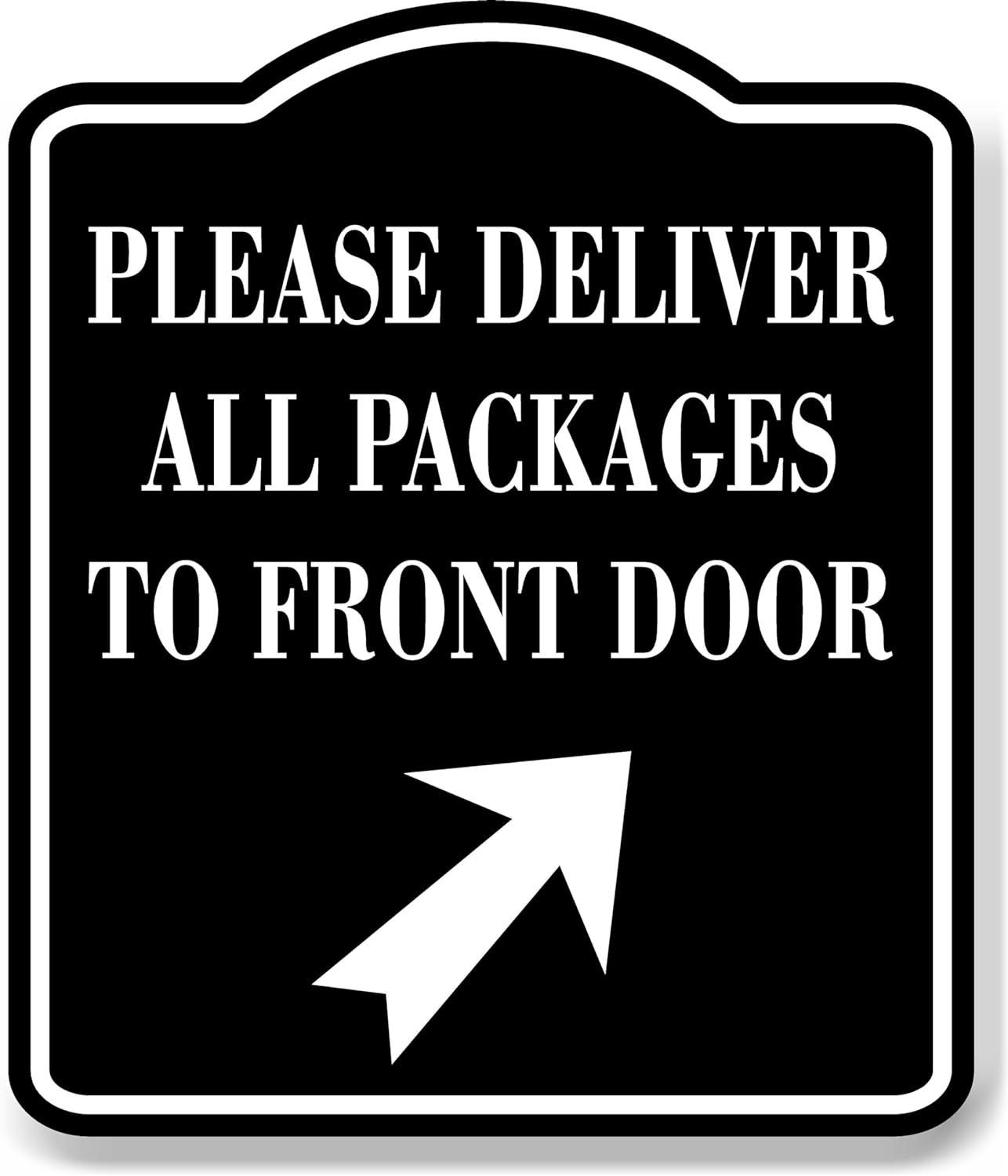 Lieferhinweis-Schild 'Bitte Alle Pakete Zur Haustür Bringen' Mit Pfeil – 21,6 X 25,4 Cm, Aluminium, Für Amazon, DHL, UPS, Hermes