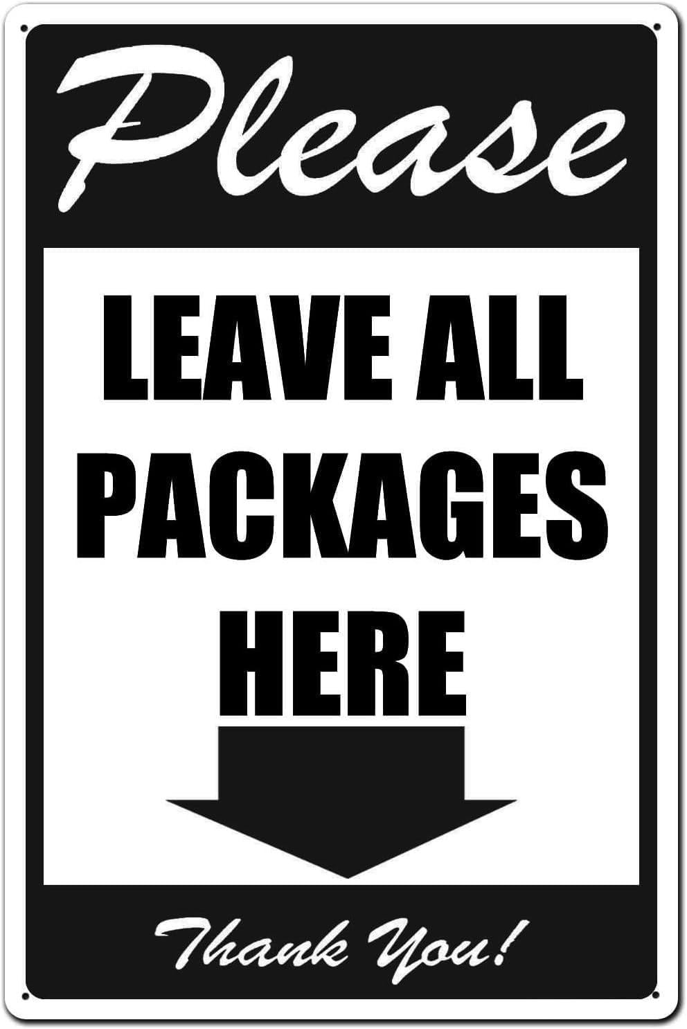 Eveokoki Aluminium-Schild „Please Deliver All Packages To Back Porch“ – 20,3 X 30,5 Cm, Wetterfest