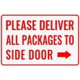 thumbnail image 1 of Please Deliver All Packages to Side Door Right Arrow - Bestylez Delivery Sign for Outdoor Use 12" * 8" (169), 1 of 4