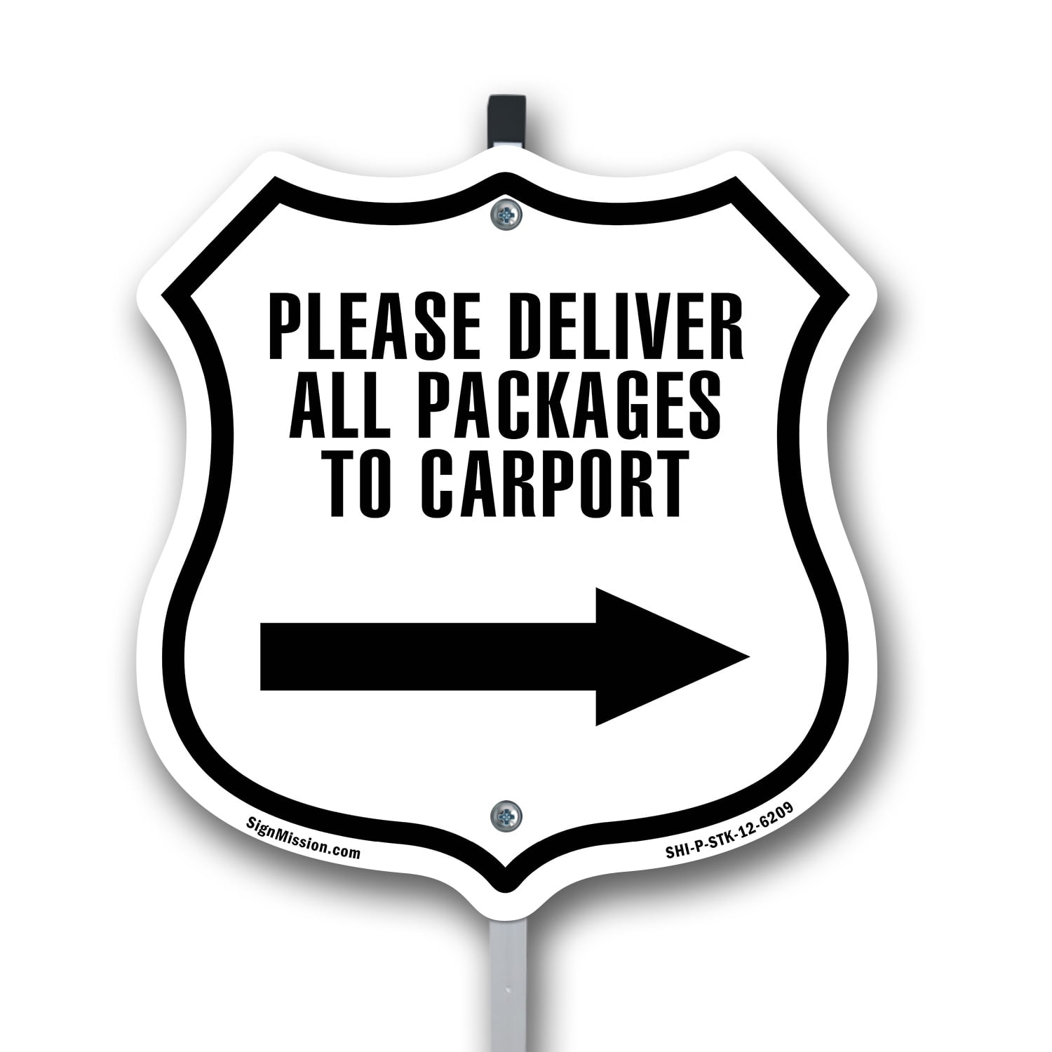 Please Deliver All Packages To Carport Right 12 inch X 12 inch Shield ...