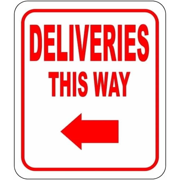 Please Deliver All Packages to Front Door Left Arrow Composite Sign Delivery Instructions for My Packages from Amazon, FedEx, USPS, UPS -Delivery Signs 8x12 inch