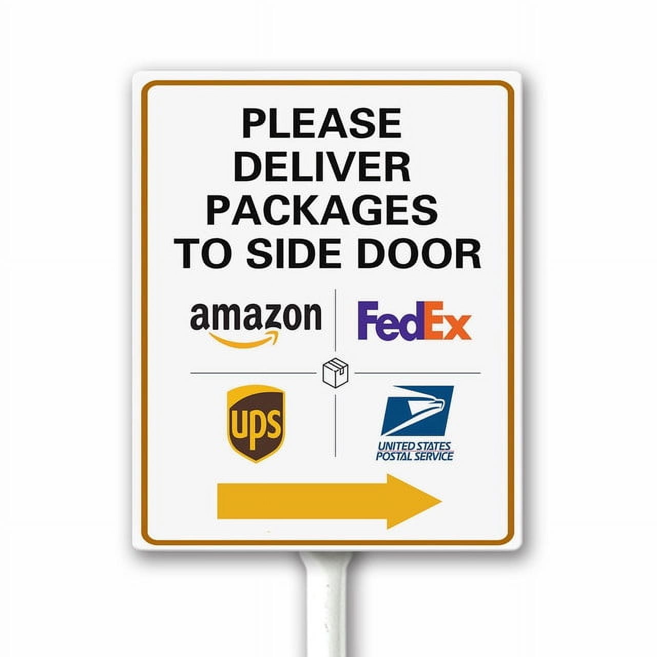 Please Deliver All Packages to Side Door Right Arrow Delivery Sign for ...