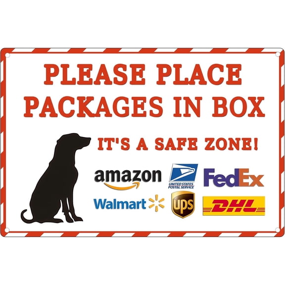 Please Delivery Sign Please Place Packages In Box Outdoor Porch Please Delivery Metal Sign Slogan 12x8 Inch