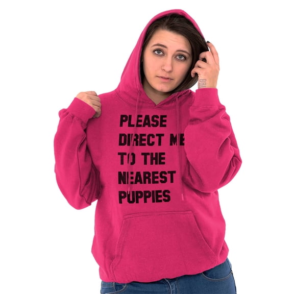 Please Direct Me Nearest Puppies Hoodie Sweatshirt Women Brisco Brands S