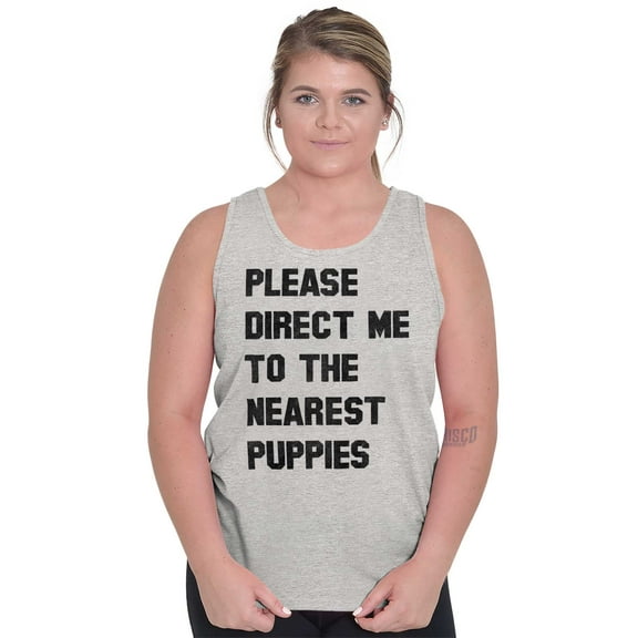Please Direct Me Nearest Puppies Womens Plus Size Graphic Tank Top Brisco Brands 2X