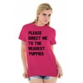 thumbnail image 1 of Please Direct Me Nearest Puppies Women's Graphic T Shirt Tees Brisco Brands L, 1 of 6