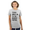 thumbnail image 1 of Please Direct Me Nearest Puppies Women's Graphic T Shirt Tees Brisco Brands S, 1 of 5