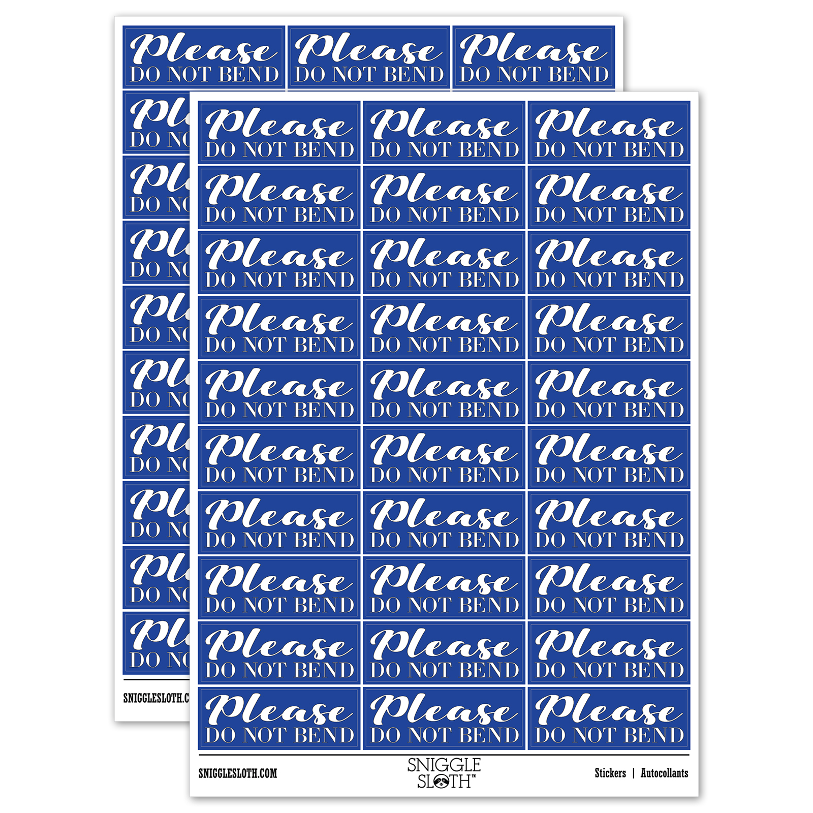 Please Do Not Bend Artwork Photographs Sticker Set Dark Blue Gloss