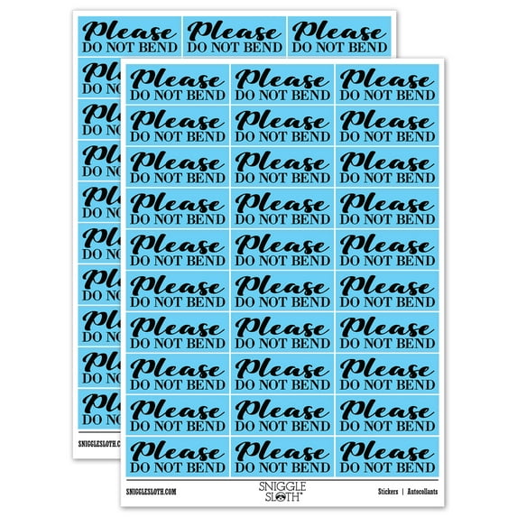 Please Do Not Bend Artwork Photographs Sticker Set - Light Blue - Matte Finish - 1.75" Medium