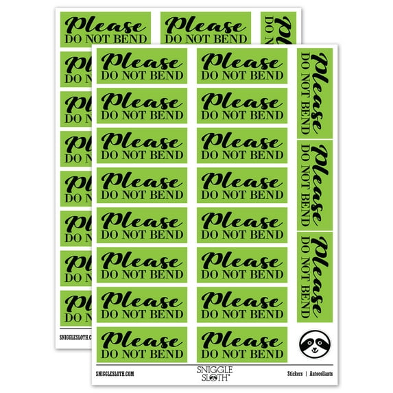 Please Do Not Bend Artwork Photographs Sticker Set - Light Green - Matte Finish - 2.00" Large