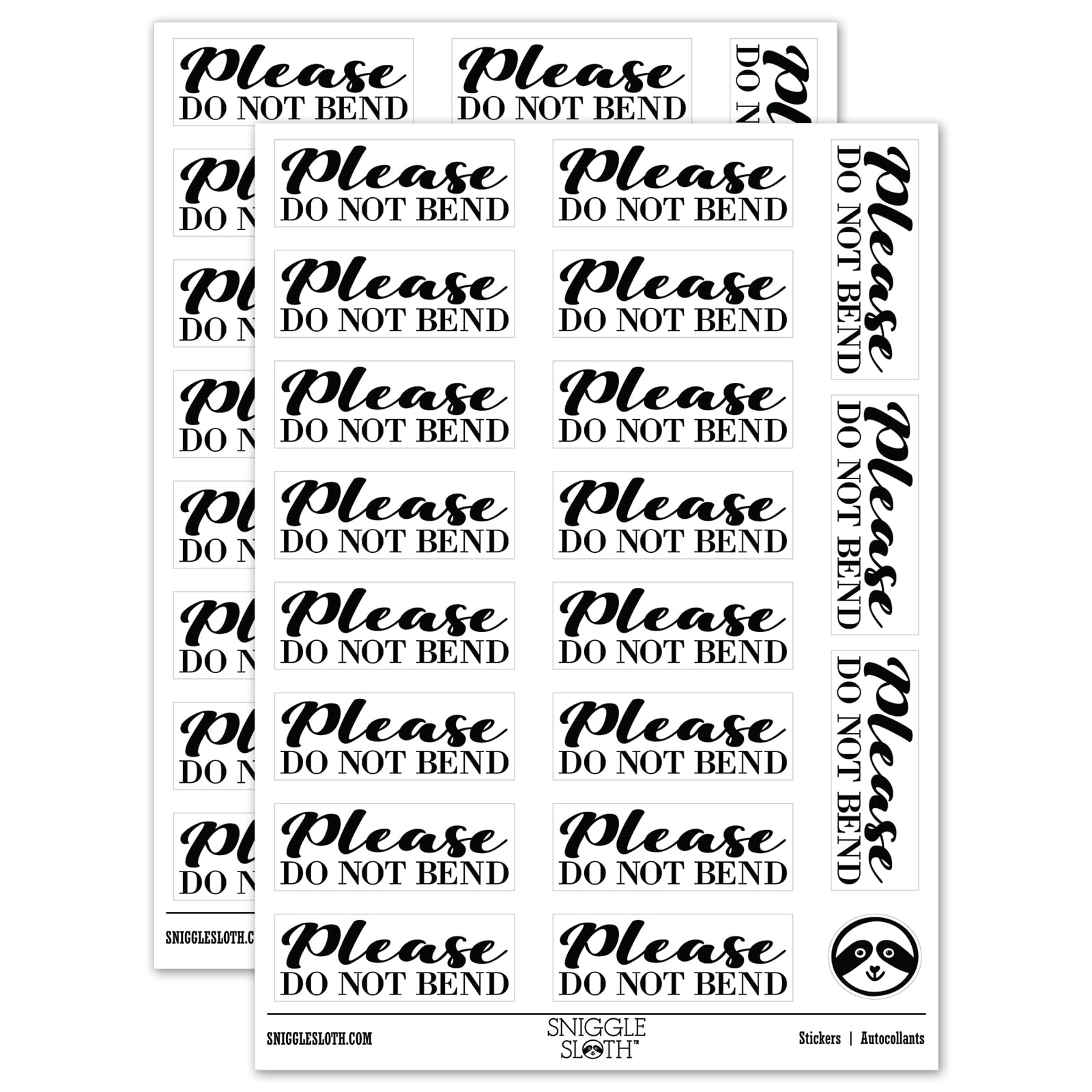 Please Do Not Bend Artwork Photographs Sticker Set White Gloss