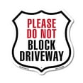thumbnail image 1 of Please Do Not Block Driveway (2 Pack) 12 inch X 12 inch Shield Shaped Commercial Grade Plastic Signs Weather Resistant Made in the USA, 1 of 6