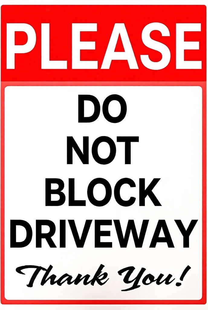Please Do Not Block Driveway Thank You Sign - 8"x12" Aluminum Metal ...