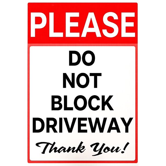 Please Do Not Block Driveway Thank You Sign - 8"x12" Aluminum Metal ...