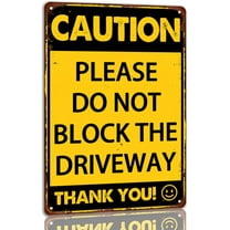 Please Do Not Block The Driveway Thank You Metal Sign No Parking Metal Signs Indoor & Outdoor Use Vintage Wall Decor For Garage Yard 8x12 Inch