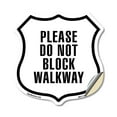 thumbnail image 1 of Please Do Not Block Walkway (5 Pack) 4 inch X 4 inch Shield Shaped Heavy Duty 3.2 mil Vinyl Decals Weather Resistant Made in the USA, 1 of 5