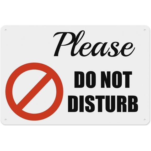 Please Do Not Disturb Door Barricade Sign 8"x12" - Aluminum Tin Warning for Home Outdoor Garden, High-Visibility Etiquette Decor