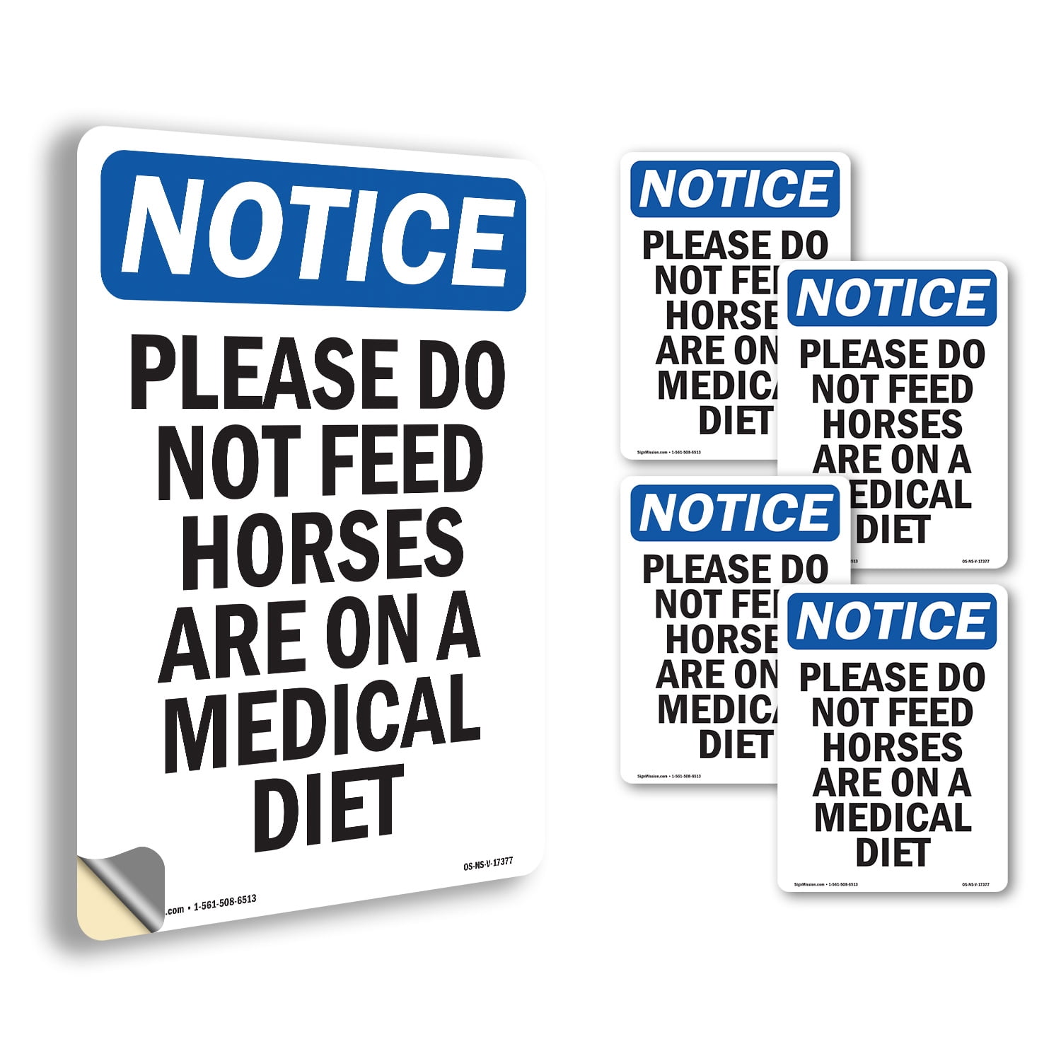 Please Do Not Feed Horses Are OSHA Notice Vinyl Decal Label 24 Inch x ...