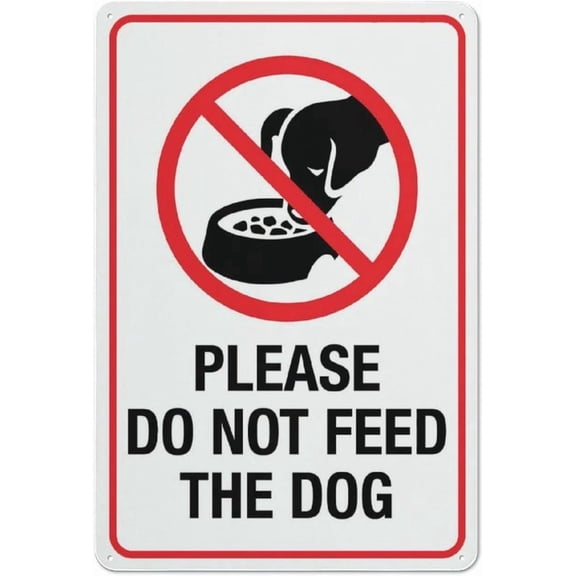 Please Do Not Feed The Dog Tin Sign Warning Metal Sign Vintage Wall Decor for Home Farm Bar Coffee Shop Club Decoration 8x12 Inch