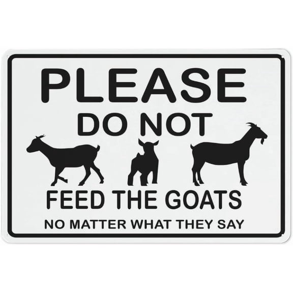 Please Do Not Feed The Goats Sign Warning Metal Sign Vintage Wall Decor for Home Farm Bar Coffee Shop Club Decoration 12x8 Inch