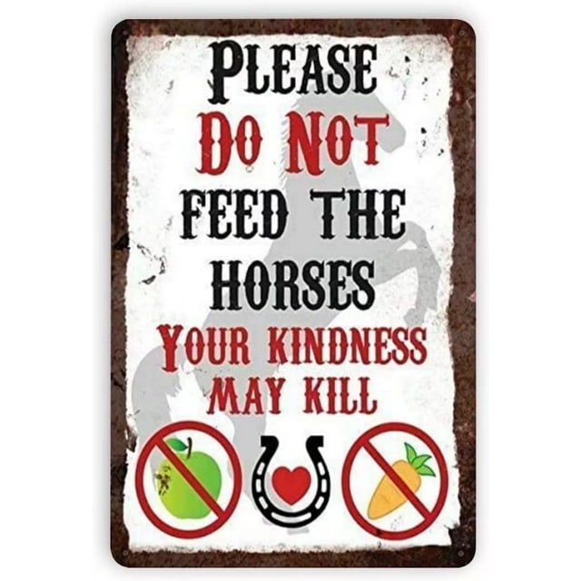 Please Do Not Feed The Horses Vintage Metal Sign Warning Aluminium Sign