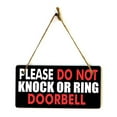 thumbnail image 1 of Please Do Not Knock Or Ring Doorbell 5x10 Hanging Plus Wall or Door Sign | Rustic Twine | Home and Business Signage, 1 of 7