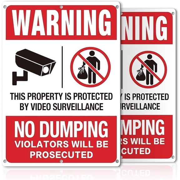 Please Do Not Litter Signs 12x8 No Dumping Sign Private Property - No Littering Sign Outdoor 2 Pack