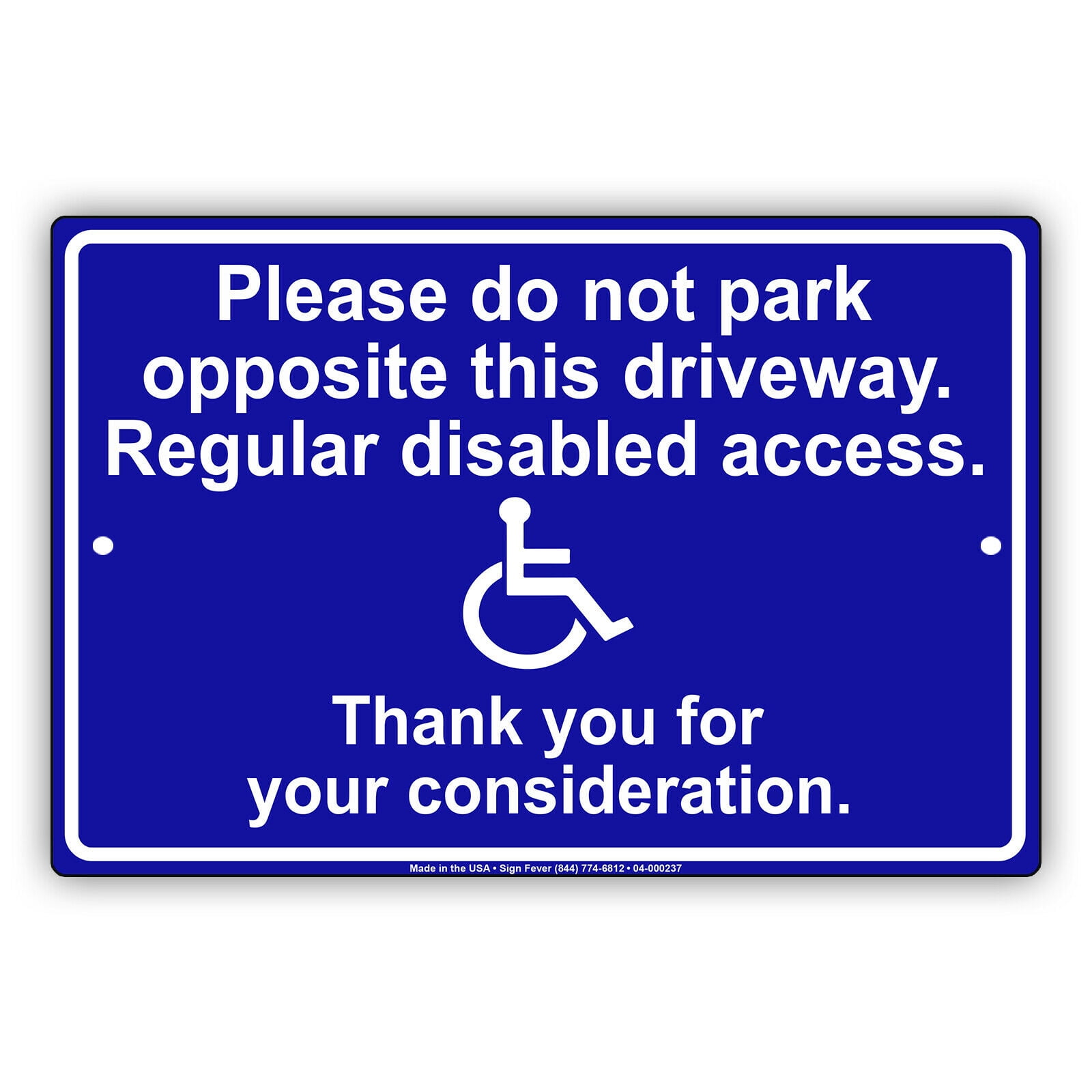 Please Do Not Park Opposite This Driveway Disabled Access Indoor