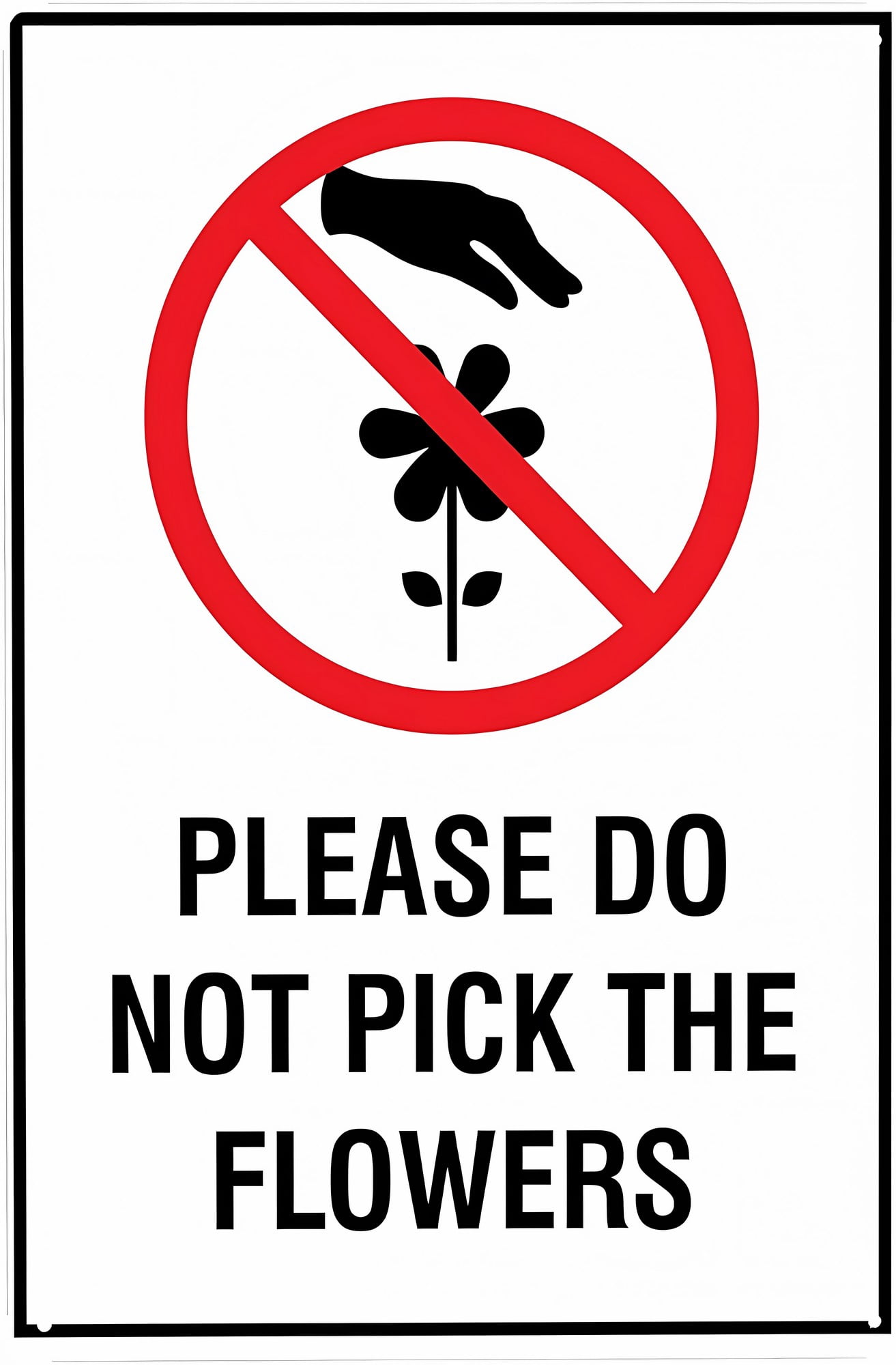 Please Do Not Pick The Flowers Tin Sign - 8"x12", Wall Decor for Home ...