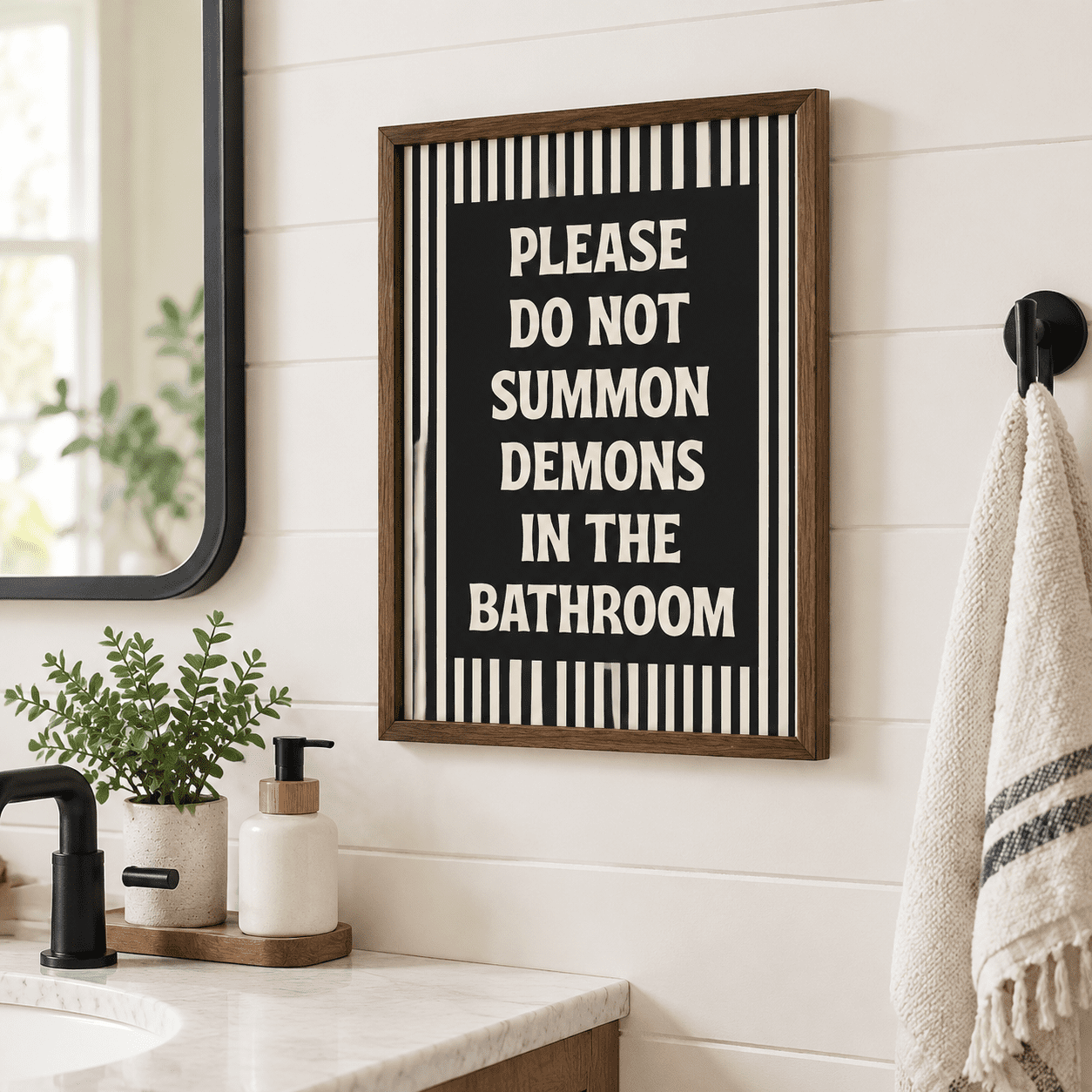Please Do Not Summon Demons In The Bathroom Canvas Art Print, Ghost H ...