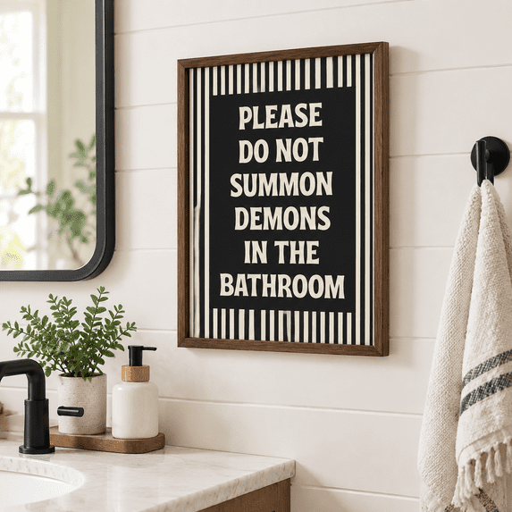 Please Do Not Summon Demons In The Bathroom Canvas Art Print, Ghost H ...
