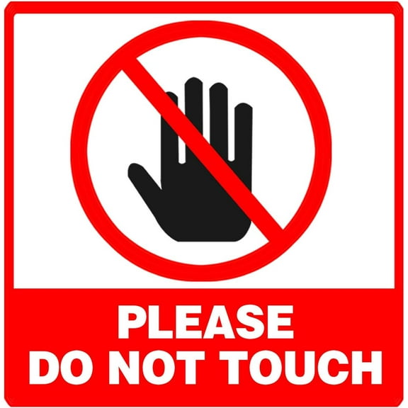 Please Do Not Touch Stickers 6inch Self Adhesive Don't Touch Warning Sign Labels 20Pcs