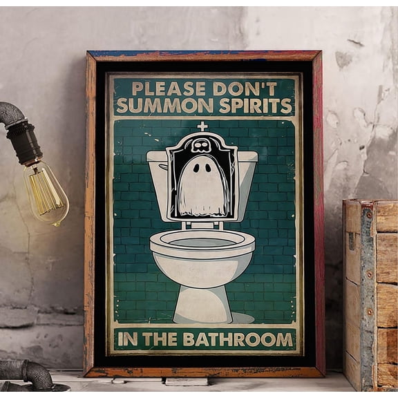 Please Don T Summon Spirits Bathroom Portrait Decor Toilet Ghost Sign Haunted Bathroom