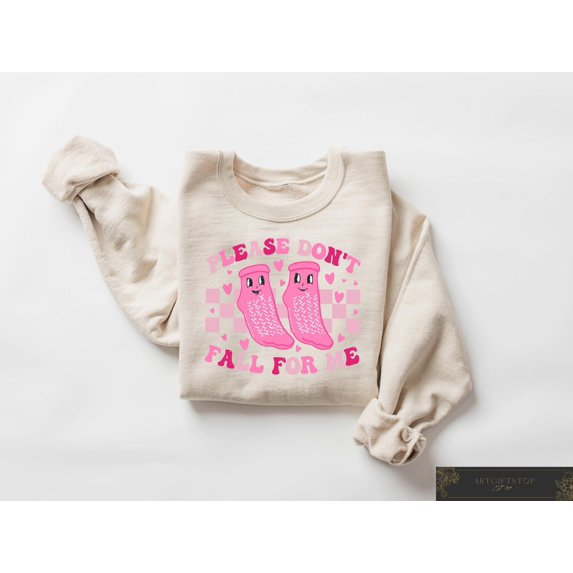 Please Don't Fall For Me Sweatshirt, PCT Valentine's Day Sweatshirt, Retro Valentines Medical Shirt, Valentine Hospital Staff, F3857 All Size S-5Xl