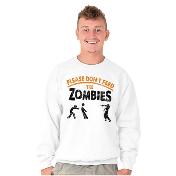 Please Don’t Feed the Zombies Unisex Plus Fleece Graphic Sweatshirt Brisco Brands 5X