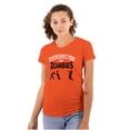 thumbnail image 1 of Please Don’t Feed the Zombies Womens Slim Fit Graphic Tee Brisco Brands S, 1 of 5