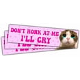 thumbnail image 1 of Please Don't Honk at Me I'll Cry Sticker, Funny New Driver Bumper Sticker for Car, Truck, Laptop, Phone, Bottle, Helmet 5" (4x4inch), 1 of 5