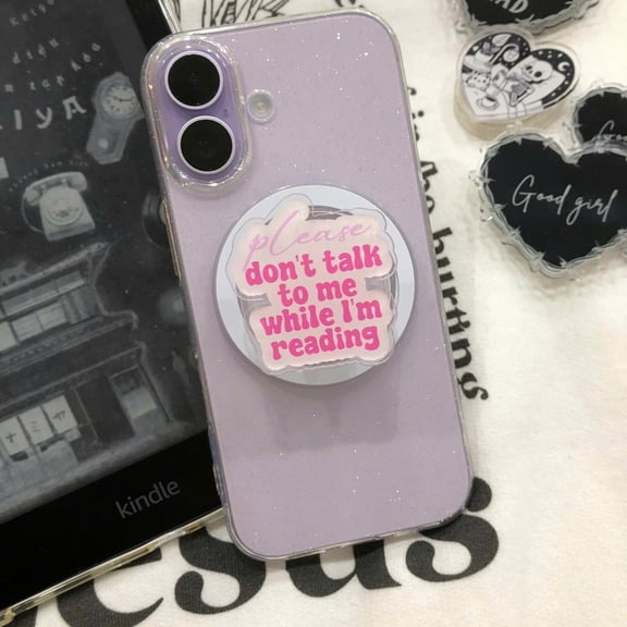 Please Dont Talk To Me While Im Reading Phone Grip, Book Lover , Book Lover Phone Grip, Quote PopSocket, Reading Phone Accessory