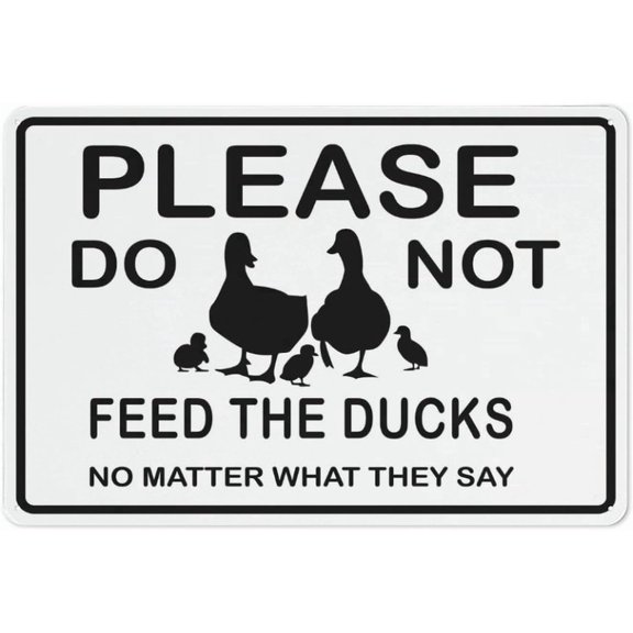 Please Do Not Feed The Ducks Sign – 8x12 Inch RustFree Aluminum,Reflective & Weatherproof Metal Sign,HighVisibility Warning for Park,Pond or Private Property