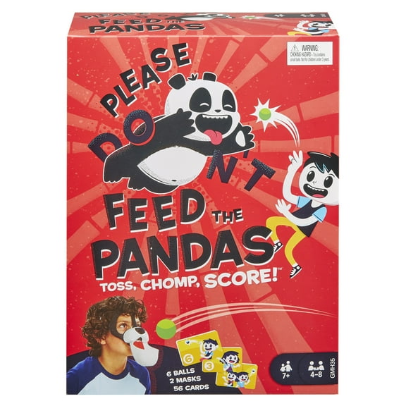 Please Feed the Pandas Kids Game, Active Family Game with Panda Masks, Balls and Cards