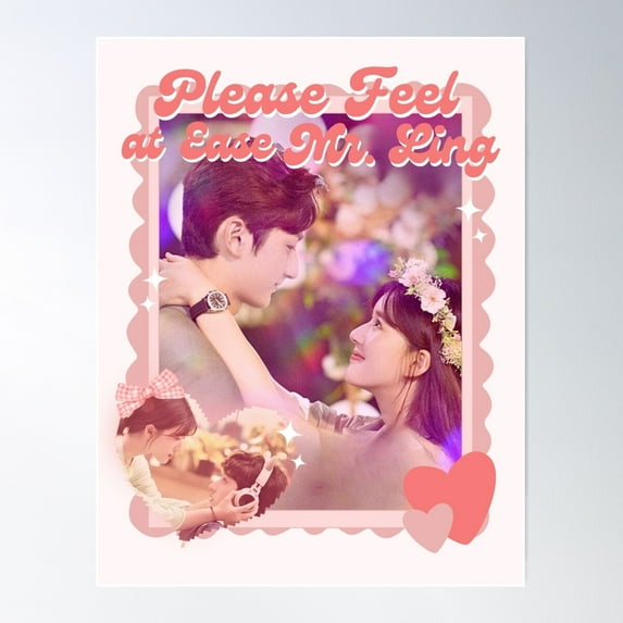 Please Feel At Ease Mr. Ling (2021) Chinese Drama Actor Pink Collage Scrapbook Collage Cozy Y2K Poster Wall Art, Modern Wall Decor For Living Room Bedroom, 8x12 UNFRAMED