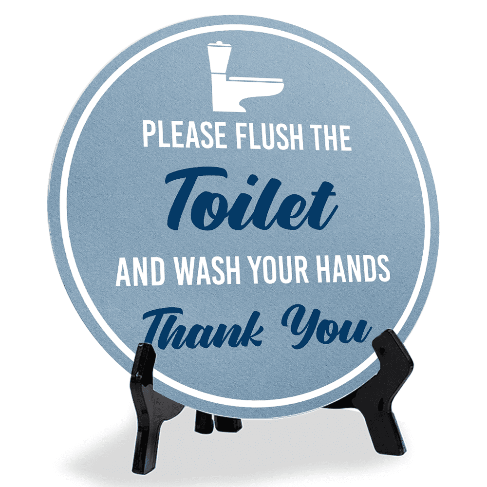 Please Flush The Toilet And Wash Your Hands Thank You (5 x 5“) Circle ...