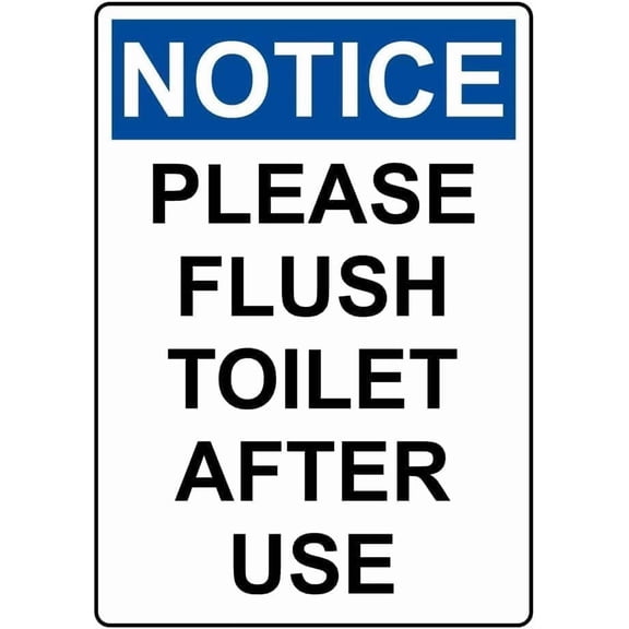 Please Flush Toilet After Use Sign – 8x12 Inch RustFree Aluminum,Reflective & Weatherproof,HighVisibility Reminder Sign for Restroom,Home or Business