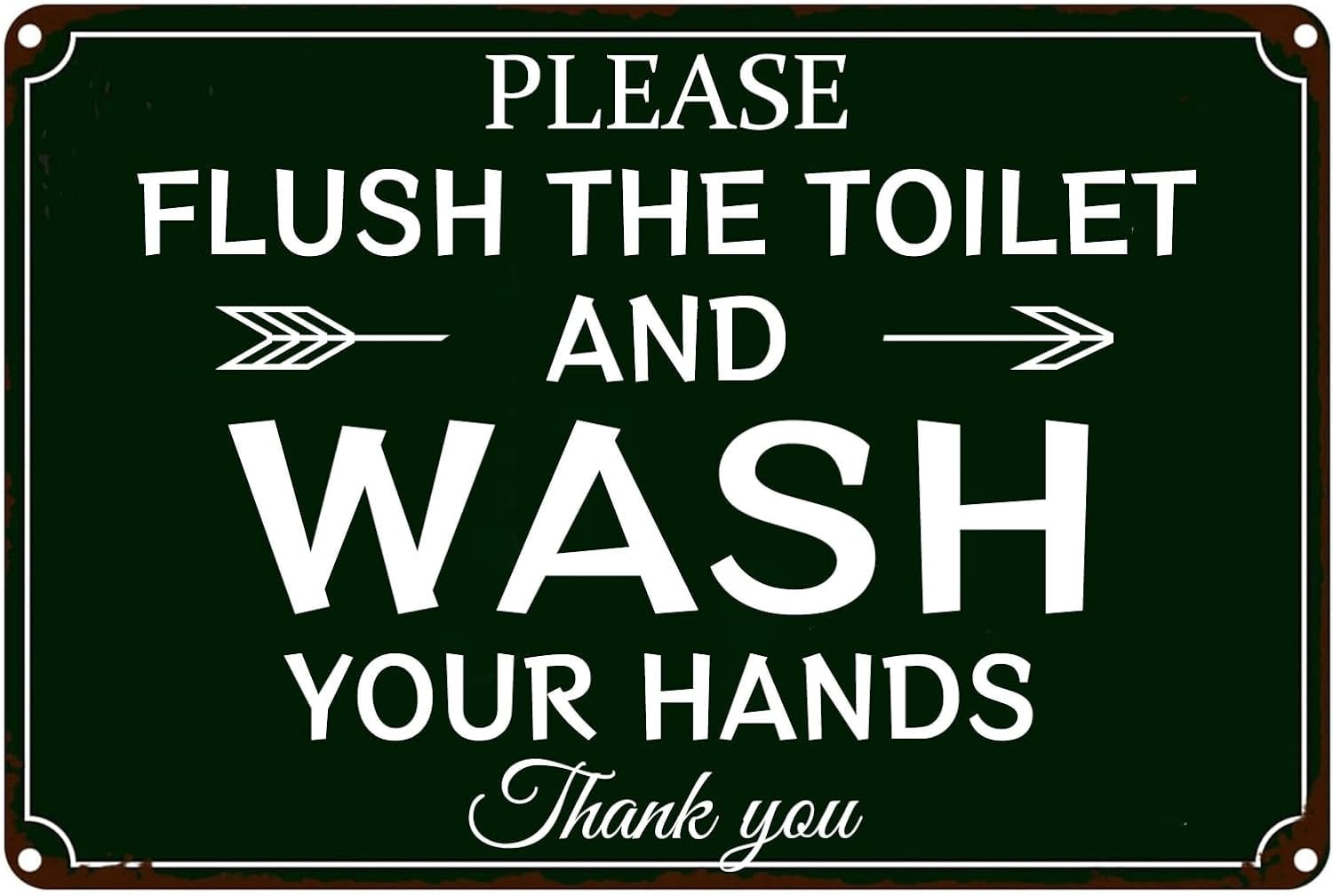 Please Flush the Toilet and Wash Your Hands Retro Metal Sign Vintage ...