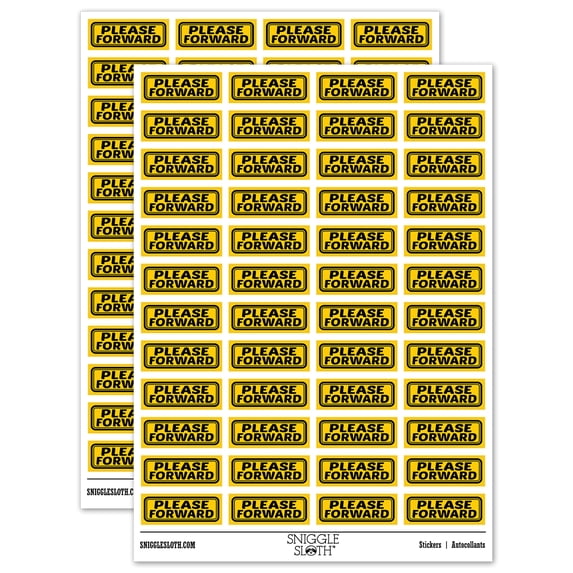 Forward Email Sticker Please Forward Letter Mail Sticker Set - Yellow - Matte Finish - 1.25 ...