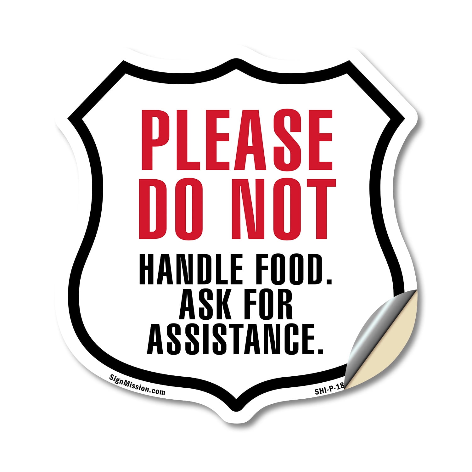 Please Do Not Handle Food Ask For Assistance (2 Pack) 12 inch X 12 inch ...